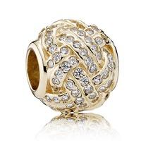 PANDORA 14ct Gold Sparkling Love Knot Charm 750991CZ
