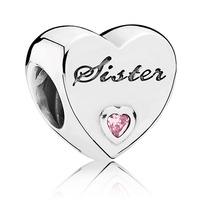 PANDORA Silver Sisters Love Heart Charm 791946PCZ