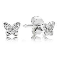 PANDORA Silver Cubic Zirconia Butterfly Stud Earrings 290572CZ