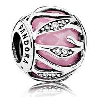 PANDORA Pink Lines of Leaves Charm 791969PCZ