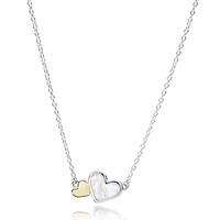 pandora silver 14ct gold luminous hearts necklace 590521mop 45