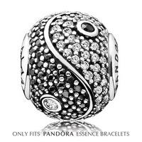 pandora essence silver clear and black cubic zirconia balance charm 79 ...