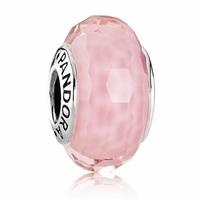PANDORA Sterling Silver Pink Faceted Murano Glass Bead 791068