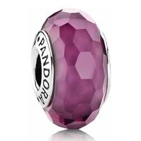 PANDORA Sterling Silver Purple Faceted Murano Glass Bead 791071
