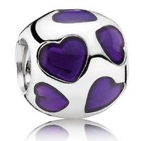 PANDORA Silver Purple Heart Charm 790543EN13