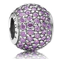 PANDORA Silver Purple Cubic Zirconia Pave Ball Charm 791051CFP