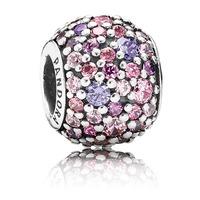 pandora silver pink sparkles pave ball charm 791261aczmx