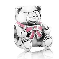 PANDORA Silver Baby Girl Teddy Bear Charm 791124EN24