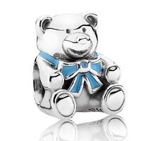 PANDORA Silver Baby Boy Teddy Bear Charm 791124EN41