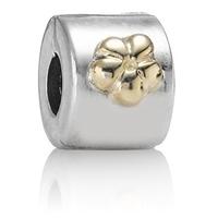 PANDORA 14ct Gold and Silver Flower Spacer clip 790140