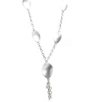 Pasha Silver Plated Large Curved Ovals Y Necklace H1682RETA1
