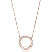 PANDORA Rose Cubic Zirconia Logo Circle Necklace 580514CZ-45