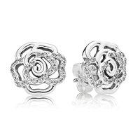 PANDORA Silver Rose Cubic Zirconia Stud Earrings 290575CZ