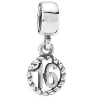 pandora silver 16 birthday charm bead 790494
