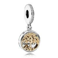 PANDORA Silver 14ct Gold Family Roots Charm 791988CZ