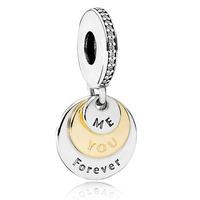 PANDORA Silver 14ct Gold Me and You Forever Charm 791979CZ