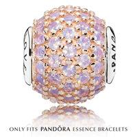 PANDORA Essence Silver Pink Crystal Love Charm 796064NOP