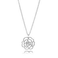 pandora silver shimmering rose pendant 390368cz 90