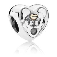 PANDORA Silver 14ct Heart of the Family Charm 791771