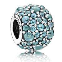PANDORA Oceanic Teal Shimmering Droplets Sterling Silver Charm 791755MCZ