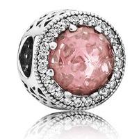 PANDORA Silver Blush Pink Radiant Hearts Charm 791725NBP