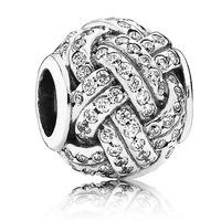 PANDORA Silver Sparkling Love Knot Cubic Zirconia Charm 791537CZ