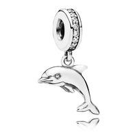 PANDORA Silver Cubic Zirconia Dolphin Dropper Charm 791541CZ