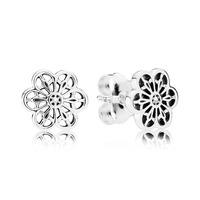PANDORA Silver Floral Daisy Lace Earrings 290692
