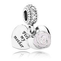 PANDORA Silver Mothers Rose Charm 791528EN40