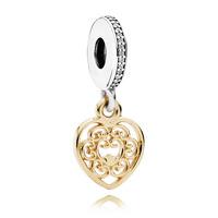 PANDORA Silver 14ct Cubic Zirconia Magnificent Heart Charm 791742CZ