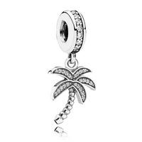 PANDORA Silver Cubic Zirconia Palm Tree Dropper Charm 791540CZ