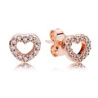 PANDORA Rose Heart Stud Earrings 280528CZ