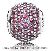 PANDORA Essence Silver Pink Cubic Zirconia CARING Charm 796058CZLR