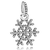 PANDORA Silver Clear Cubic Zirconia Snowflake Pendant Charm 390354CZ