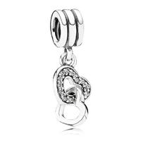 PANDORA Silver CZ Double Heart Dropper 791242CZ