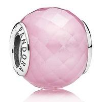 PANDORA Silver Faceted Pink Cubic Zirconia Charm 791499PCZ