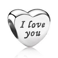 PANDORA Silver I Love You Hearts Charm 791422