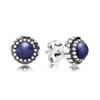 PANDORA Silver September Birthstone Lapis Lazuli Stud Earrings 290543LP