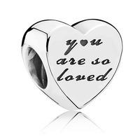 PANDORA Silver You Are So Loved Heart Charm 791730