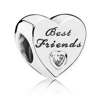 PANDORA Silver Cubic Zirconia Friendship Heart Charm 791727CZ
