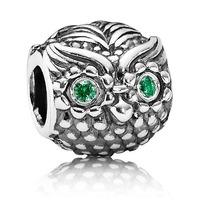 PANDORA Silver Wise Owl Charm 791211CZN