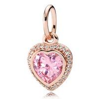 PANDORA Rose Sparkling Love Cubic Zirconia Heart Pendant 380366PCZ
