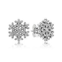 PANDORA Silver Cubic Zirconia Snowflake Earrings 290589CZ