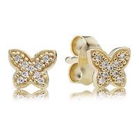 PANDORA 14ct Gold Cubic Zirconia Butterfly Stud Earrings 250320CZ