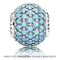 PANDORA Essence Silver Turquoise Crystal WISDOM Charm 796065NTQ