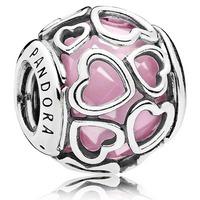 pandora pink encased in love charm 792036pcz