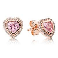 PANDORA Rose Pink Sparkling Love Stud Earrings 280568PCZ
