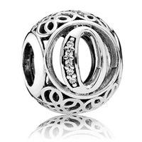 pandora silver cubic zirconia vintage o swirl charm 791859cz