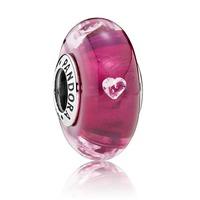 PANDORA Cerise Heart Glass Charm 791664PCZ
