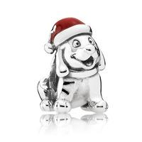 PANDORA Silver Christmas Puppy Charm 791769EN39